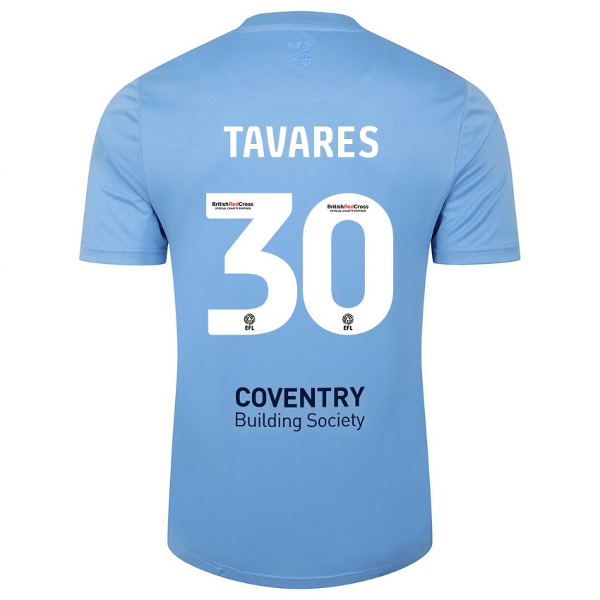 Herren Fábio Tavares #30 Himmelblau Heimtrikot Trikot 2023/24 T-Shirt