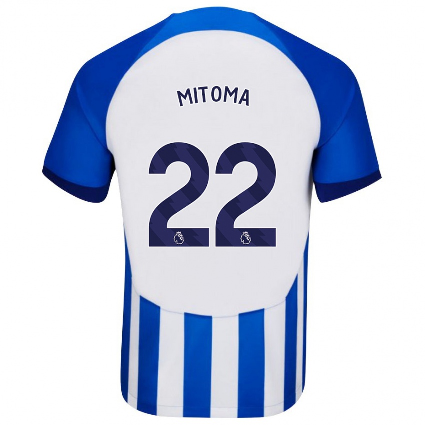 Herren Kaoru Mitoma #22 Blau Heimtrikot Trikot 2023/24 T-Shirt