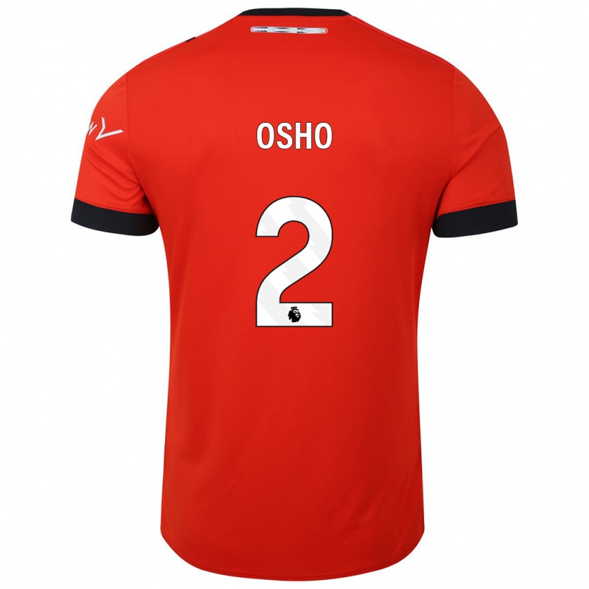 Herren Gabriel Osho #2 Rot Heimtrikot Trikot 2023/24 T-Shirt