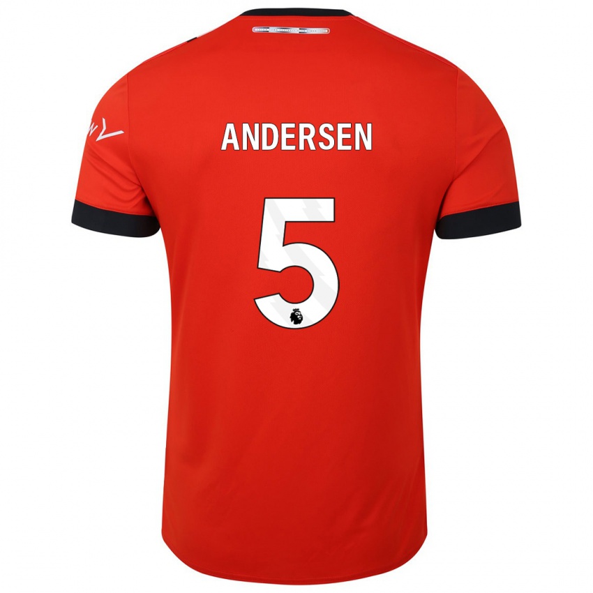 Herren Mads Andersen #5 Rot Heimtrikot Trikot 2023/24 T-Shirt