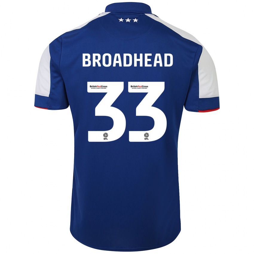 Herren Nathan Broadhead #33 Blau Heimtrikot Trikot 2023/24 T-Shirt