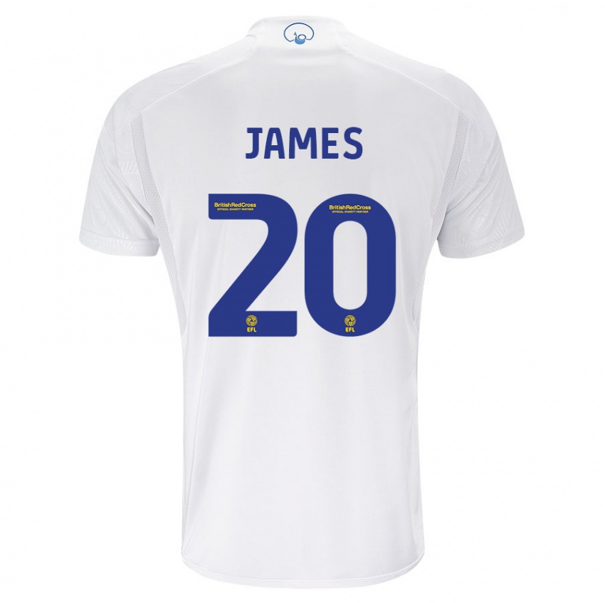 Herren Daniel James #20 Weiß Heimtrikot Trikot 2023/24 T-Shirt