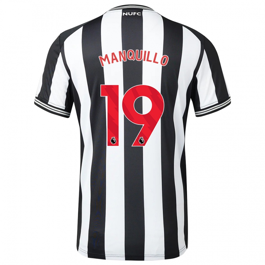 Herren Javier Manquillo #19 Schwarz-Weiss Heimtrikot Trikot 2023/24 T-Shirt