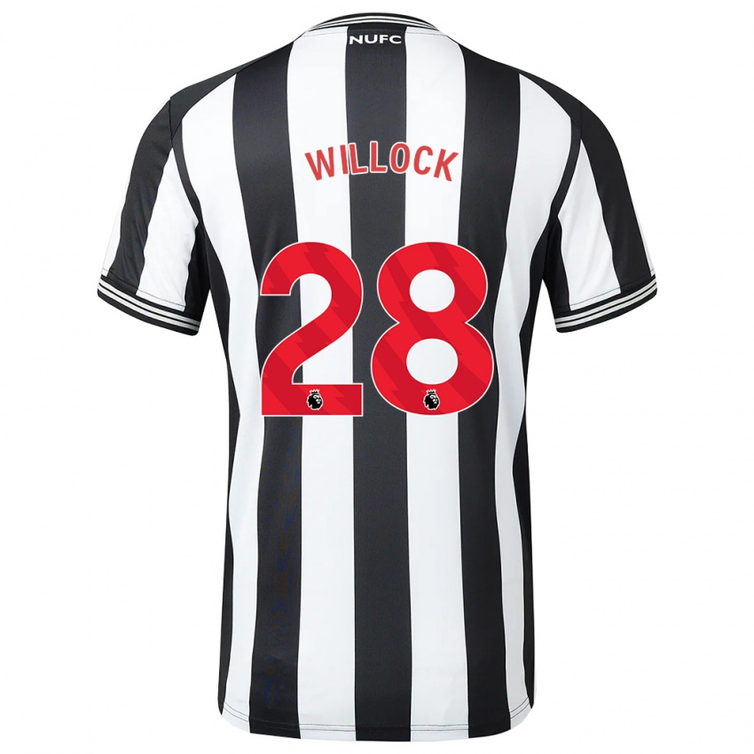 Herren Joe Willock #28 Schwarz-Weiss Heimtrikot Trikot 2023/24 T-Shirt