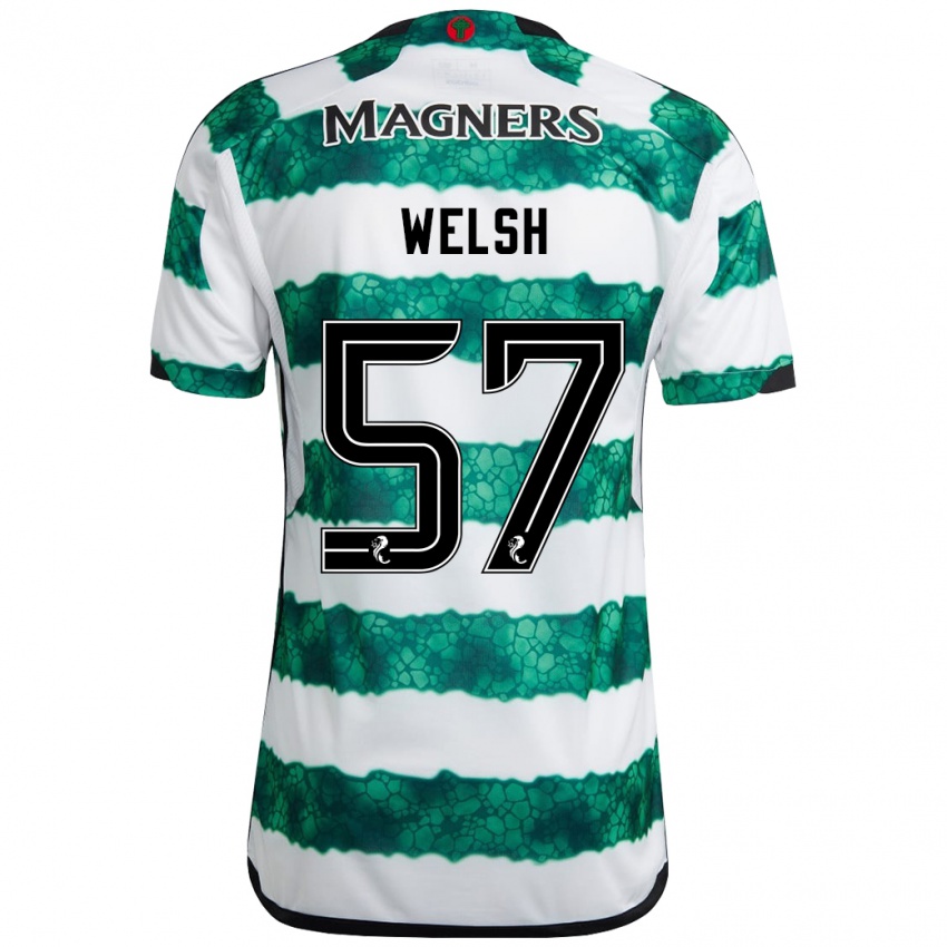 Herren Stephen Welsh #57 Grün Heimtrikot Trikot 2023/24 T-Shirt