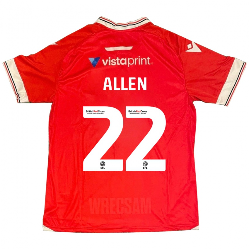 Herren Keren Allen #22 Rot Heimtrikot Trikot 2023/24 T-Shirt