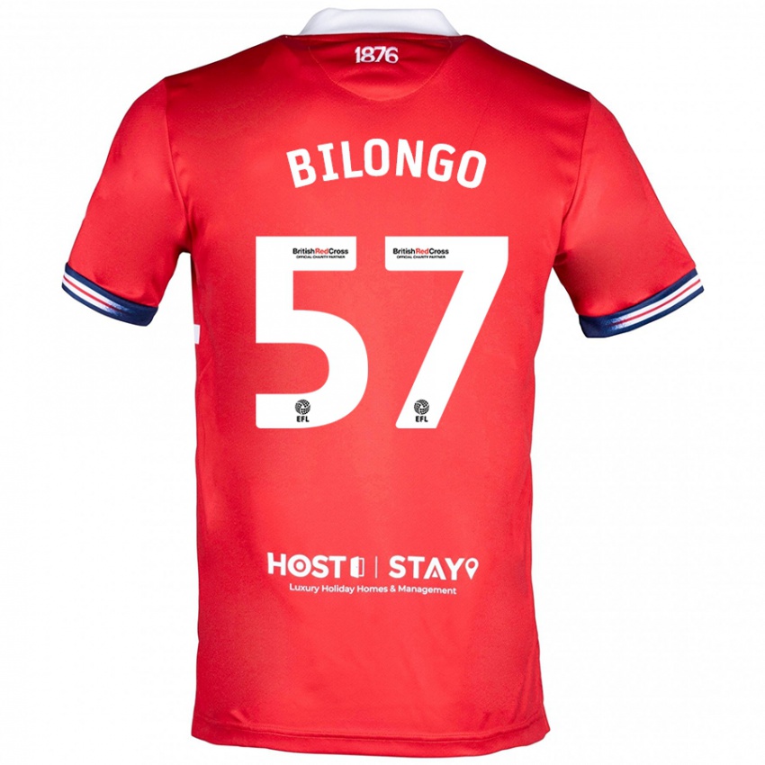 Herren Bryant Bilongo #57 Rot Heimtrikot Trikot 2023/24 T-Shirt