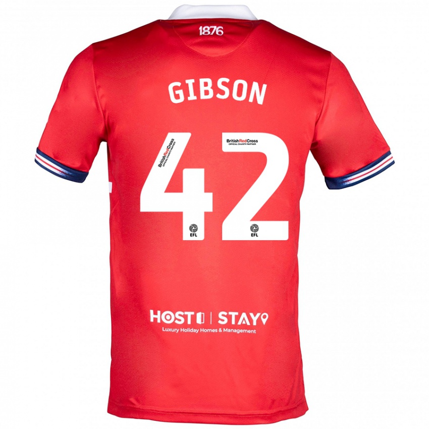 Herren Joseph Gibson #42 Rot Heimtrikot Trikot 2023/24 T-Shirt