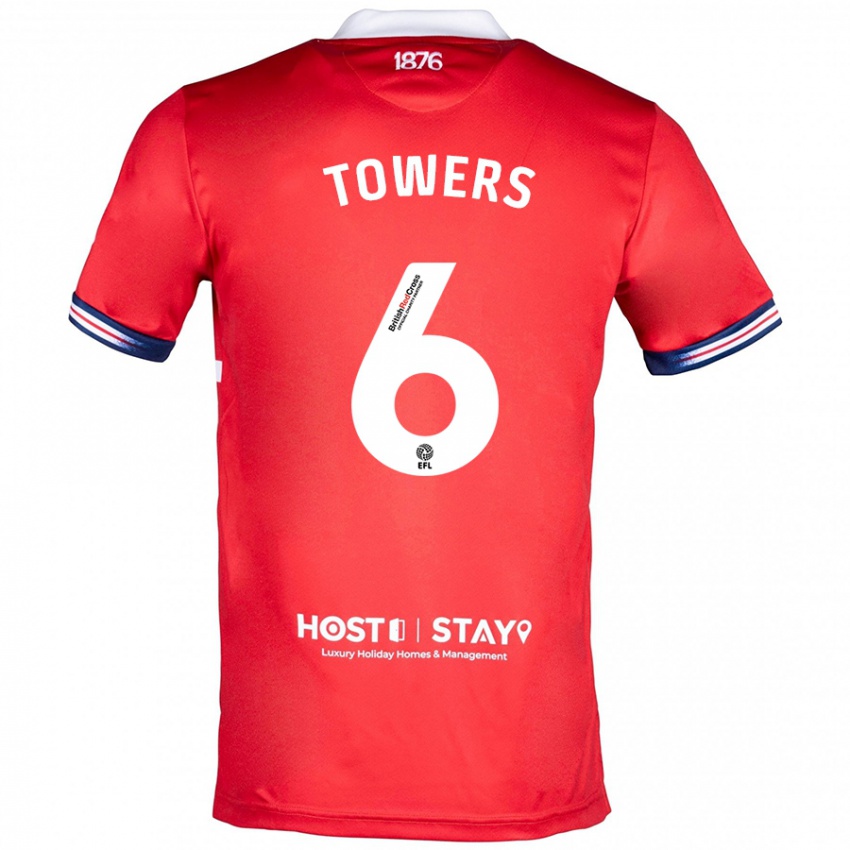 Herren Abby Towers #6 Rot Heimtrikot Trikot 2023/24 T-Shirt