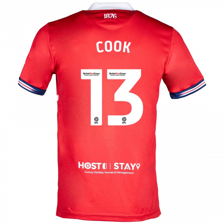 Herren Ruby Cook #13 Rot Heimtrikot Trikot 2023/24 T-Shirt