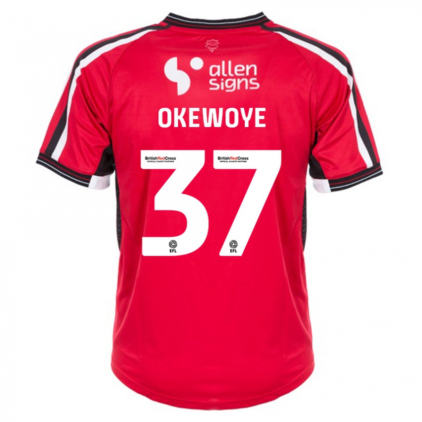 Herren Gbolahan Okewoye #37 Rot Heimtrikot Trikot 2023/24 T-Shirt