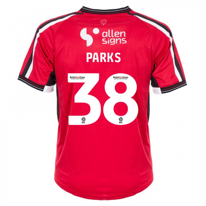 Herren Charlie Parks #38 Rot Heimtrikot Trikot 2023/24 T-Shirt