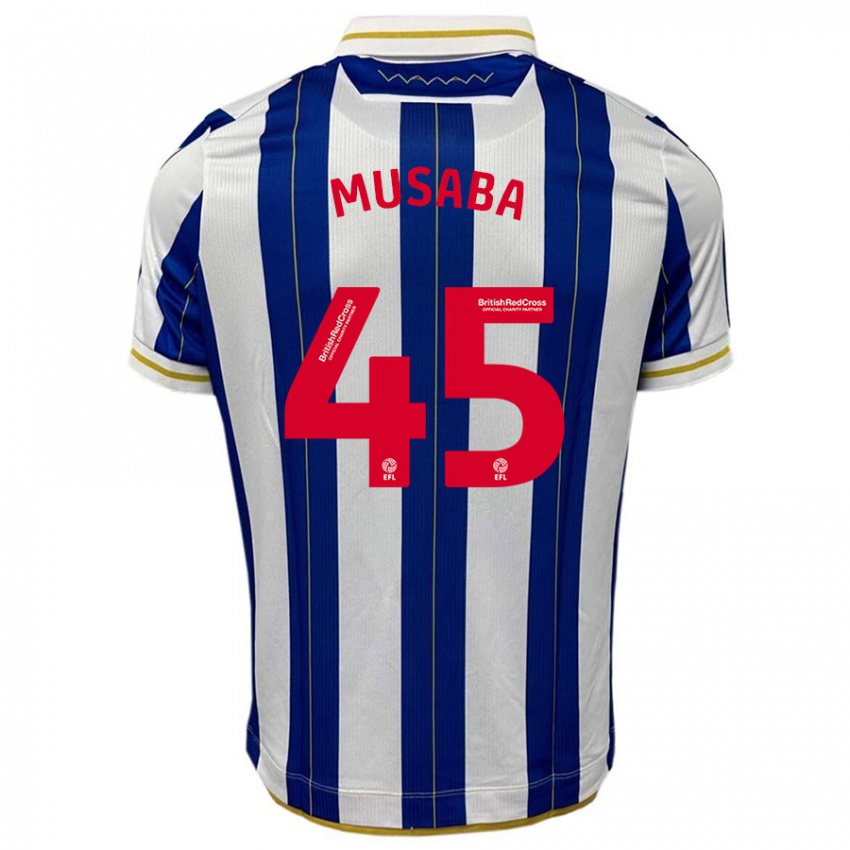 Herren Anthony Musaba #45 Blau Weiss Heimtrikot Trikot 2023/24 T-Shirt