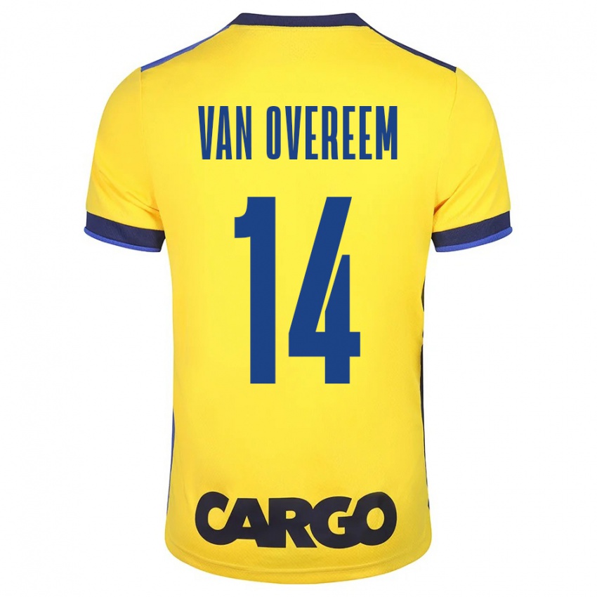 Herren Joris Van Overeem #14 Gelb Heimtrikot Trikot 2023/24 T-Shirt