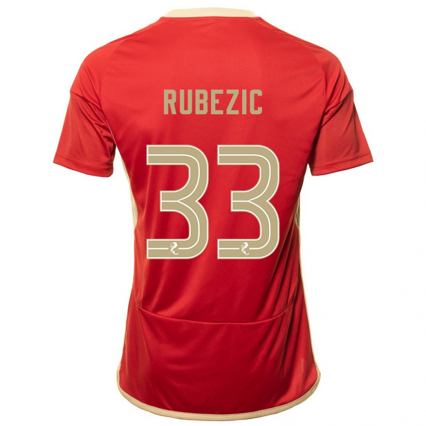 Herren Slobodan Rubezic #33 Rot Heimtrikot Trikot 2023/24 T-Shirt