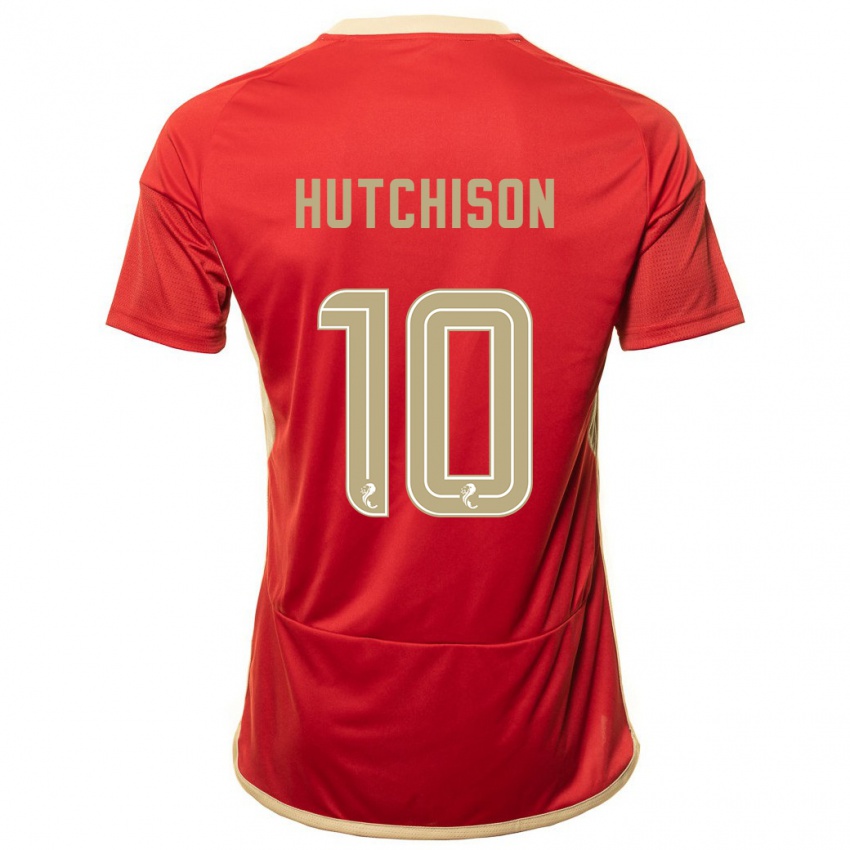 Herren Bayley Hutchison #10 Rot Heimtrikot Trikot 2023/24 T-Shirt