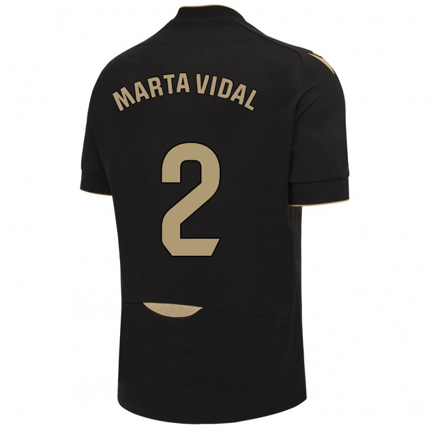 Herren Marta Vidal Vela #2 Schwarz Auswärtstrikot Trikot 2023/24 T-Shirt