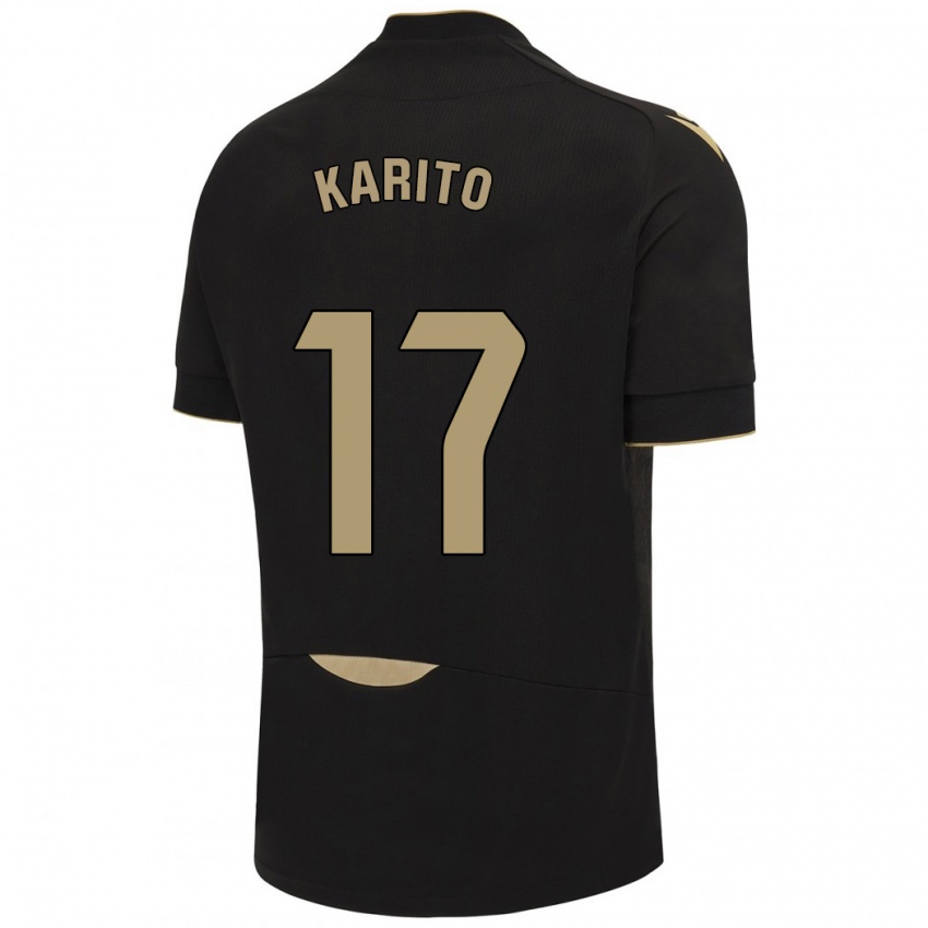 Herren Carolina De Los Santos Mellado #17 Schwarz Auswärtstrikot Trikot 2023/24 T-Shirt