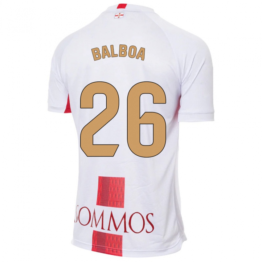 Herren Álex Balboa #26 Weiß Auswärtstrikot Trikot 2023/24 T-Shirt