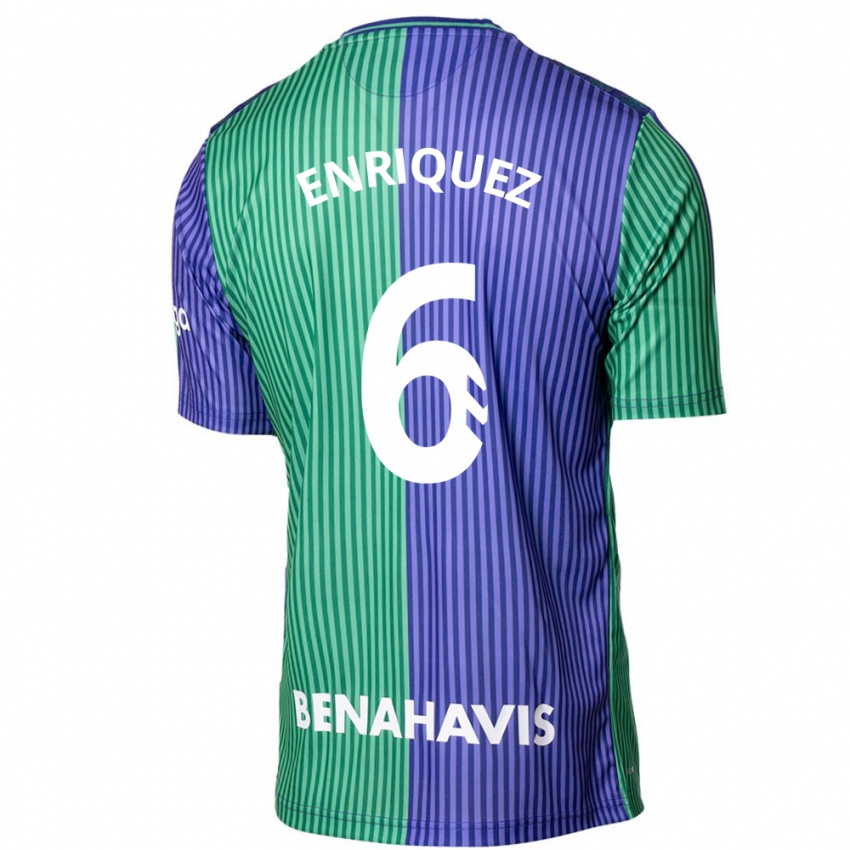 Herren Ramón Enríquez #6 Grün Blau Auswärtstrikot Trikot 2023/24 T-Shirt