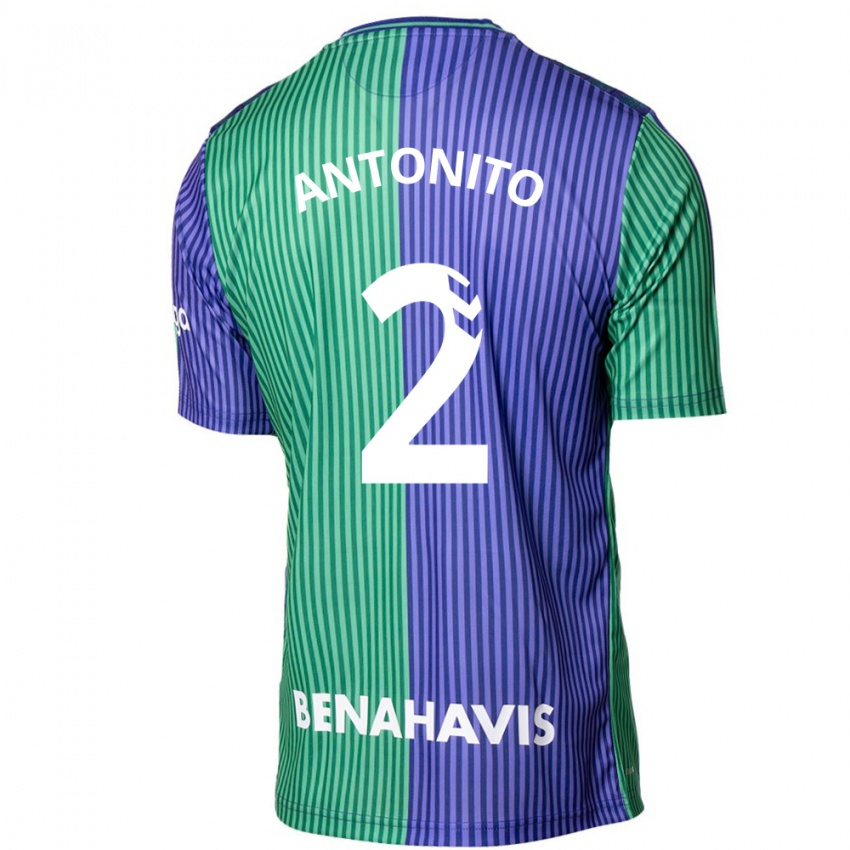 Herren Antoñito #2 Grün Blau Auswärtstrikot Trikot 2023/24 T-Shirt