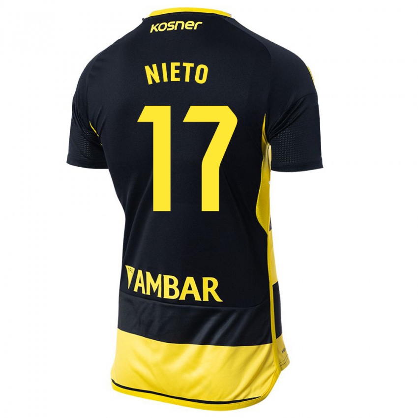 Herren Carlos Nieto #17 Schwarz Gelb Auswärtstrikot Trikot 2023/24 T-Shirt