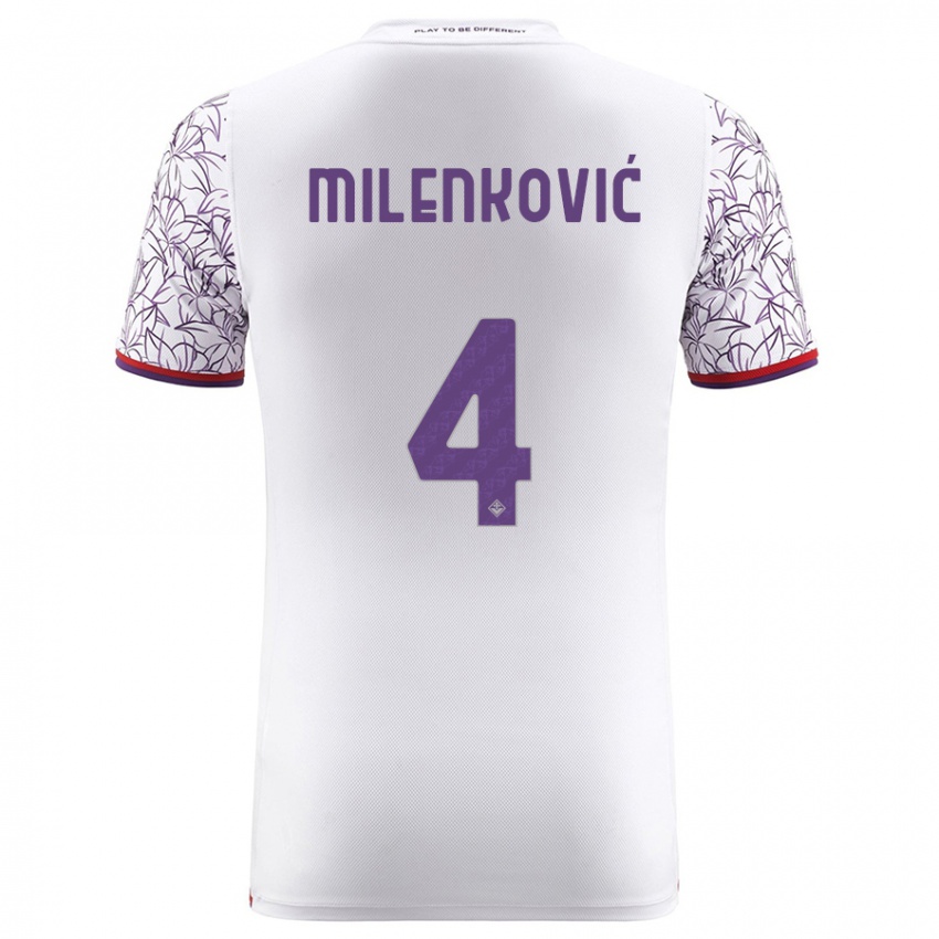 Herren Nikola Milenkovic #4 Weiß Auswärtstrikot Trikot 2023/24 T-Shirt