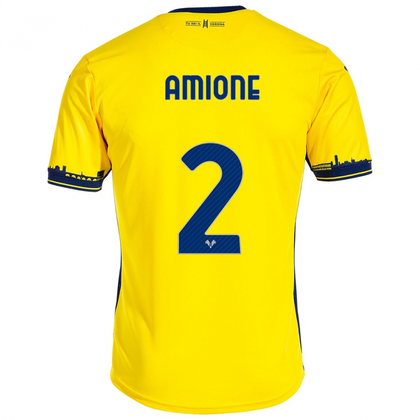 Herren Bruno Amione #2 Gelb Auswärtstrikot Trikot 2023/24 T-Shirt