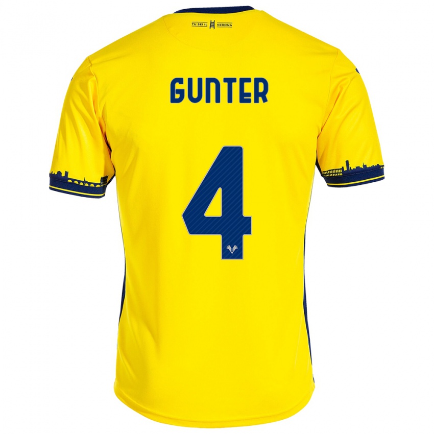 Herren Koray Günter #4 Gelb Auswärtstrikot Trikot 2023/24 T-Shirt