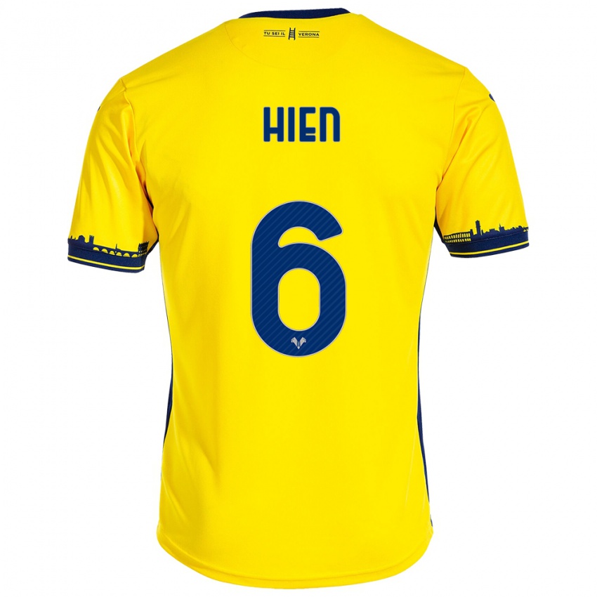 Herren Isak Hien #6 Gelb Auswärtstrikot Trikot 2023/24 T-Shirt