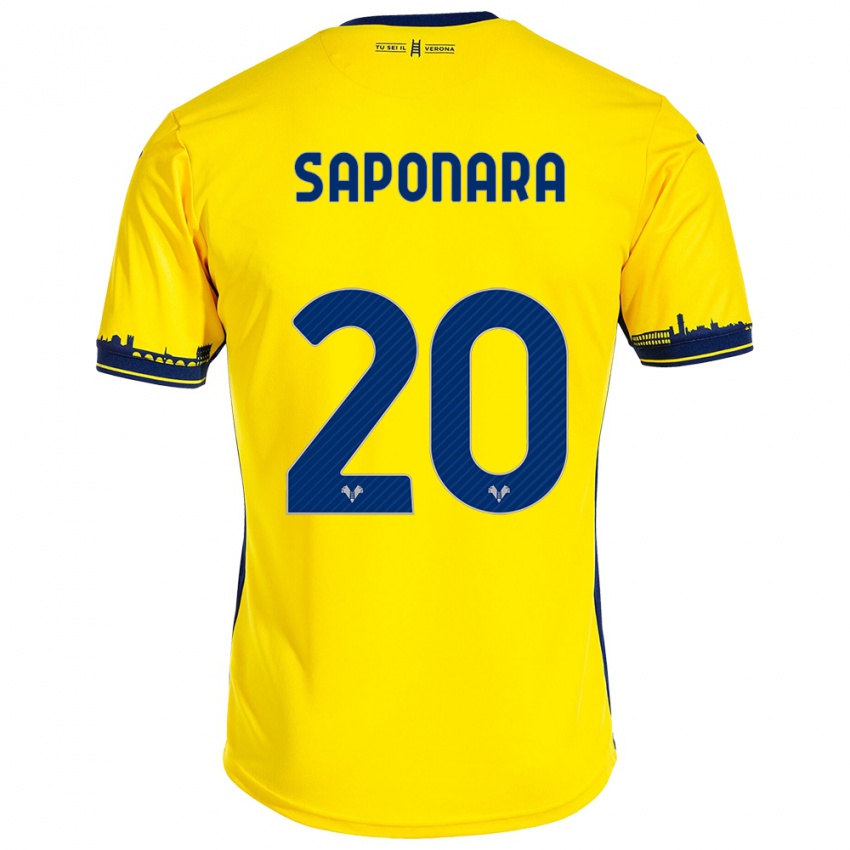 Herren Riccardo Saponara #20 Gelb Auswärtstrikot Trikot 2023/24 T-Shirt