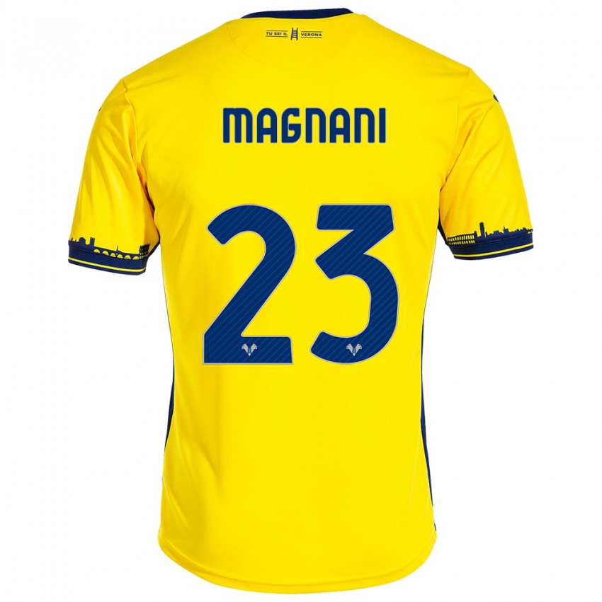 Herren Giangiacomo Magnani #23 Gelb Auswärtstrikot Trikot 2023/24 T-Shirt