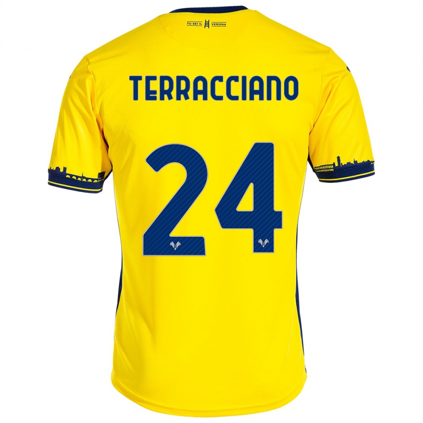 Herren Filippo Terracciano #24 Gelb Auswärtstrikot Trikot 2023/24 T-Shirt