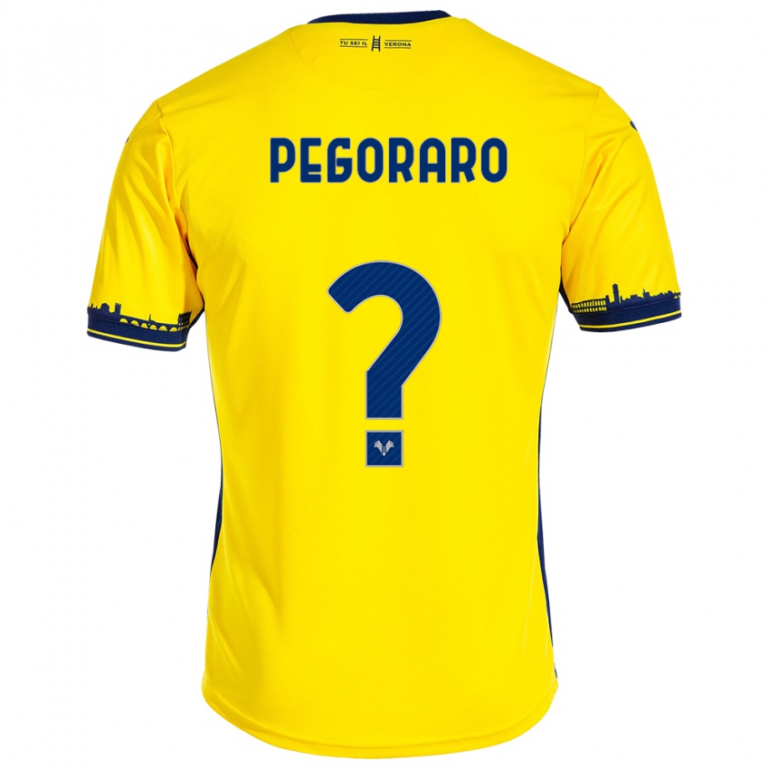 Herren Leonardo Pegoraro #0 Gelb Auswärtstrikot Trikot 2023/24 T-Shirt