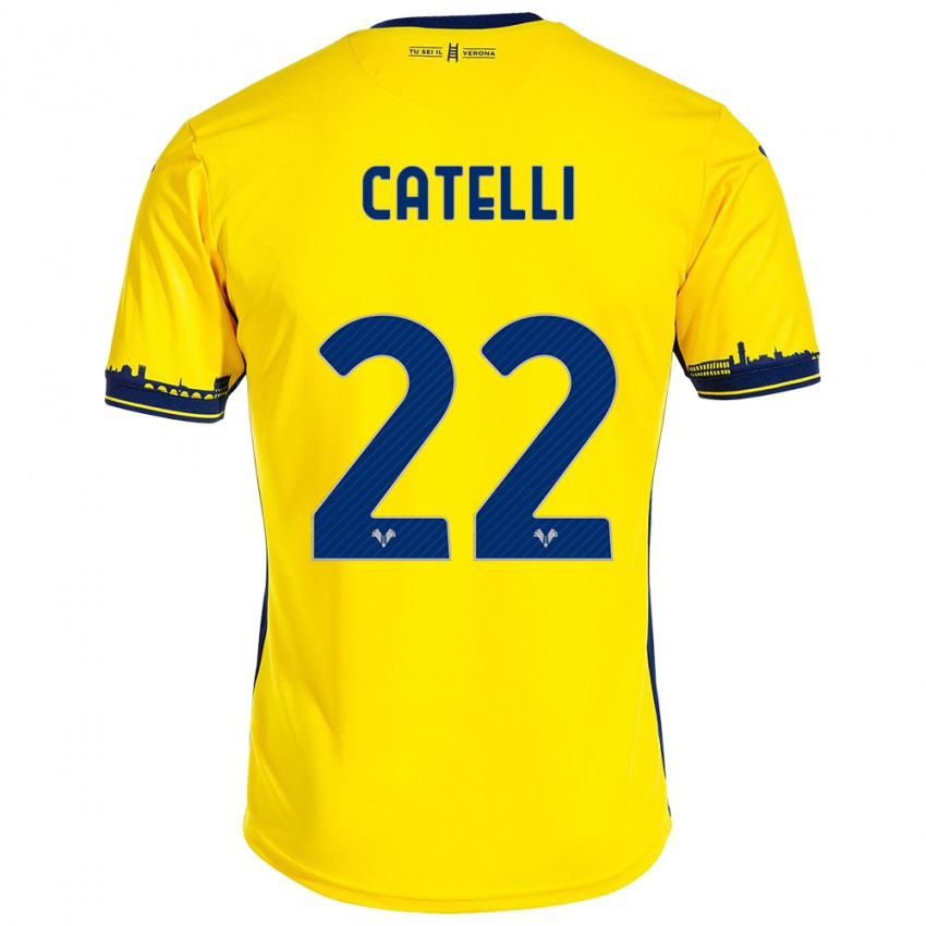 Herren Anna Catelli #22 Gelb Auswärtstrikot Trikot 2023/24 T-Shirt