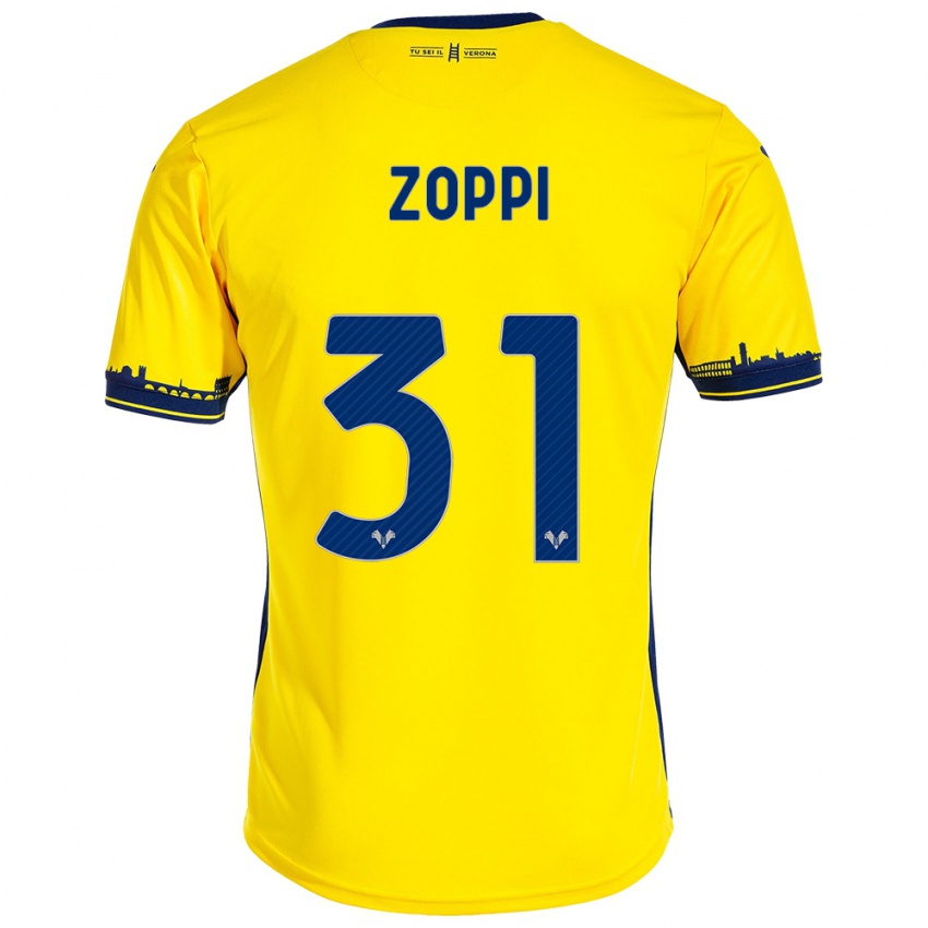 Herren Sofia Zoppi #31 Gelb Auswärtstrikot Trikot 2023/24 T-Shirt