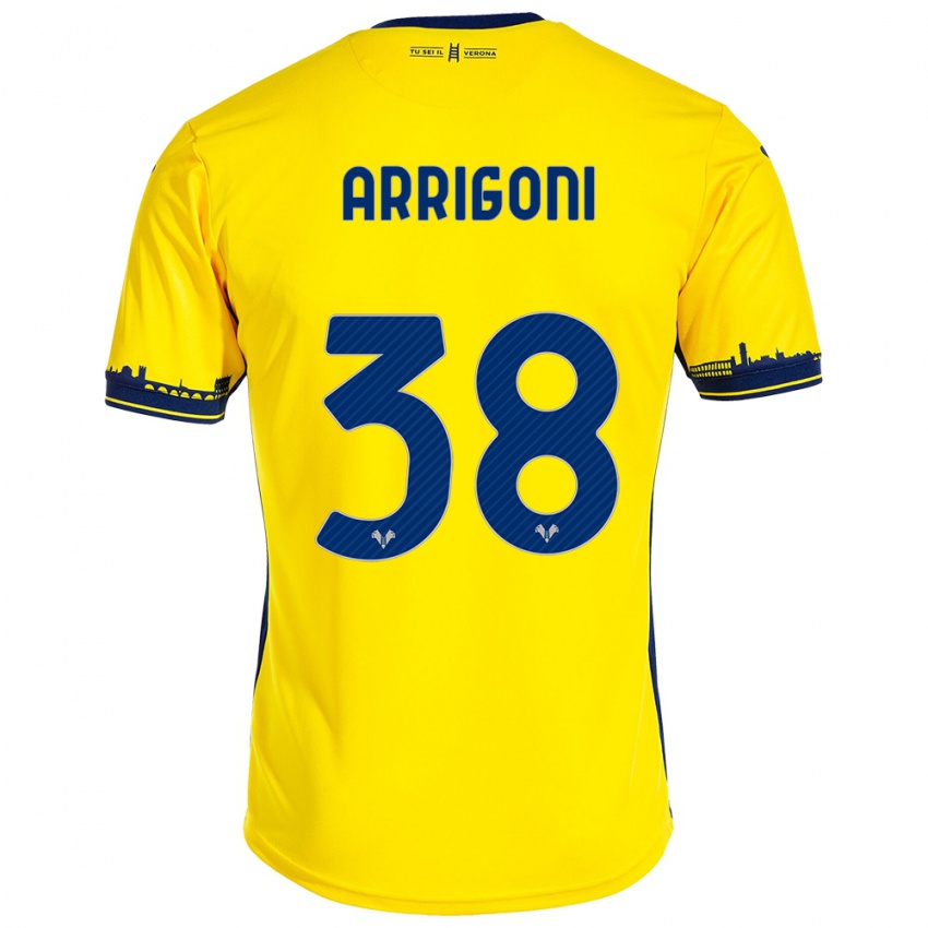 Herren Arrigoni #38 Gelb Auswärtstrikot Trikot 2023/24 T-Shirt