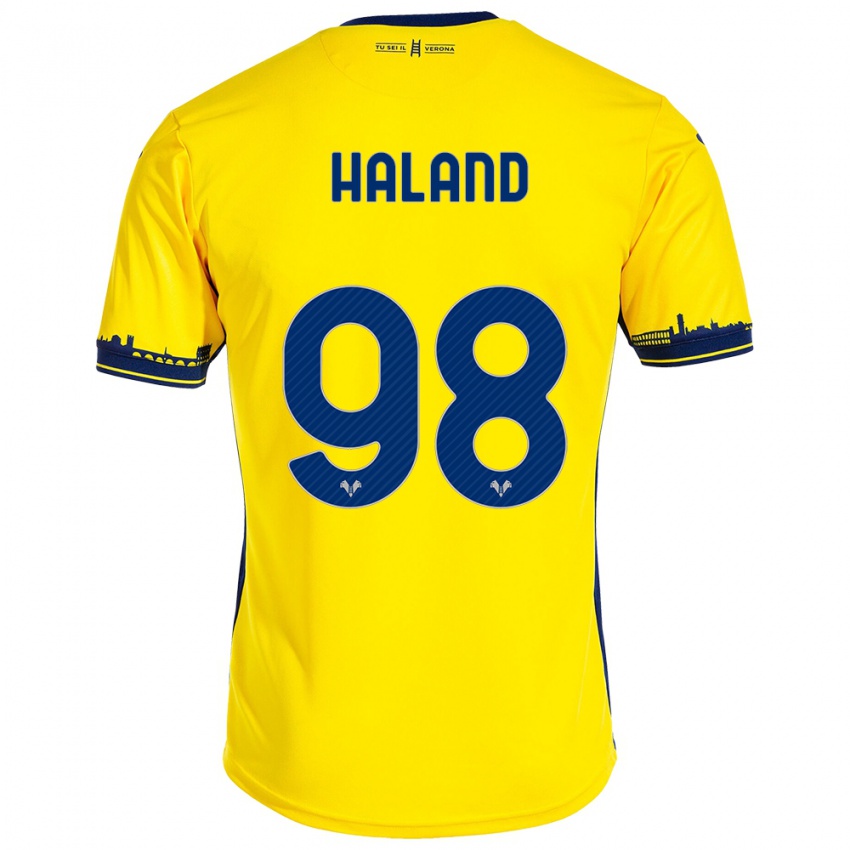 Herren Benedicte Iversen Håland #98 Gelb Auswärtstrikot Trikot 2023/24 T-Shirt