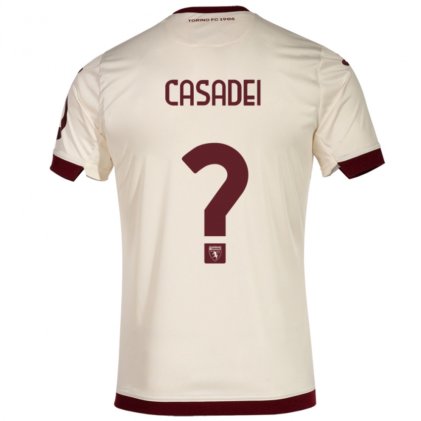 Herren Edoardo Casadei #0 Sekt Auswärtstrikot Trikot 2023/24 T-Shirt