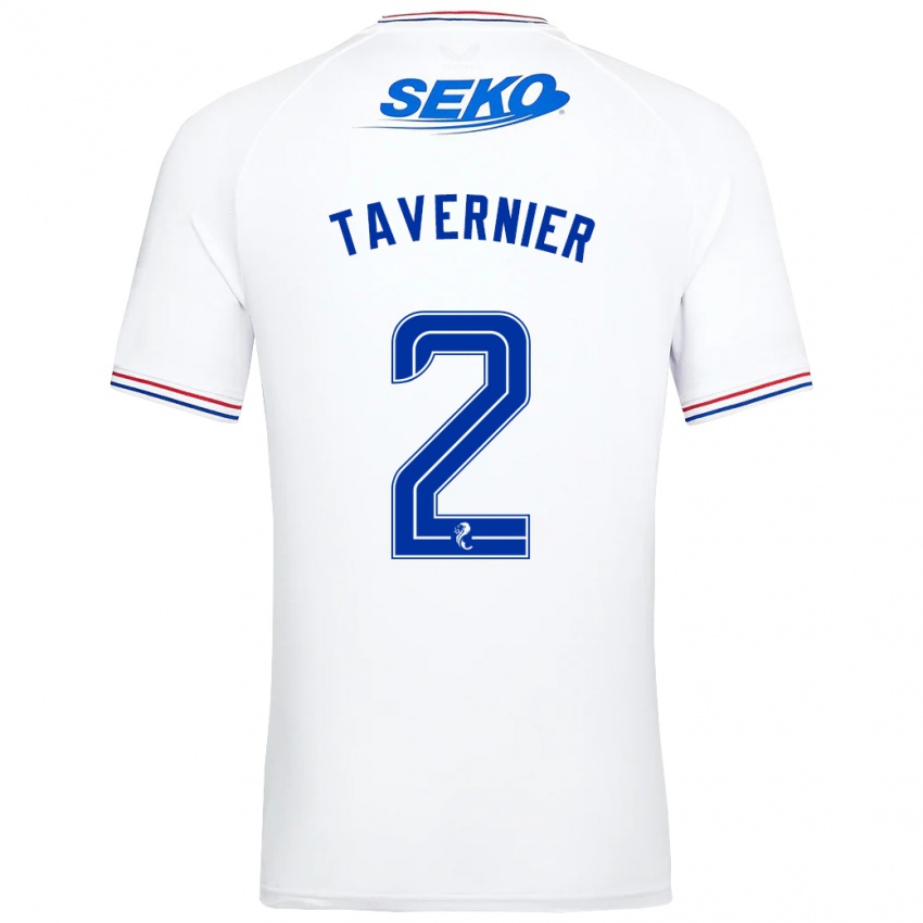 Herren James Tavernier #2 Weiß Auswärtstrikot Trikot 2023/24 T-Shirt