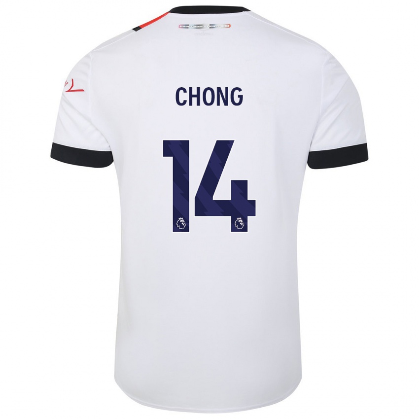 Herren Tahith Chong #14 Weiß Auswärtstrikot Trikot 2023/24 T-Shirt