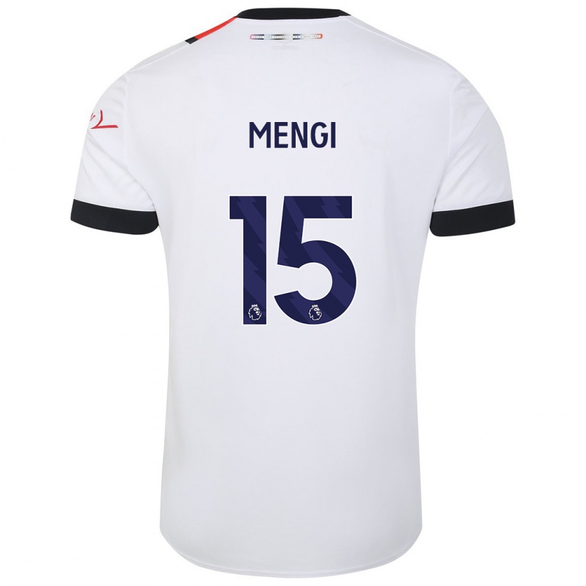 Herren Teden Mengi #15 Weiß Auswärtstrikot Trikot 2023/24 T-Shirt