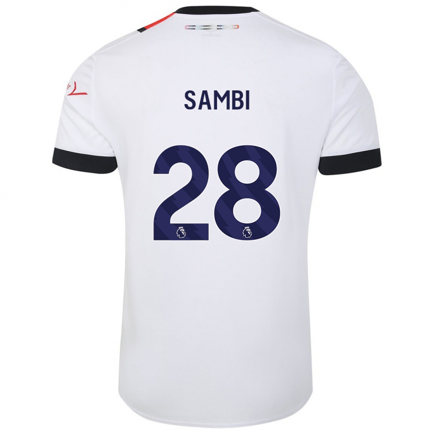 Herren Albert Sambi Lokonga #28 Weiß Auswärtstrikot Trikot 2023/24 T-Shirt