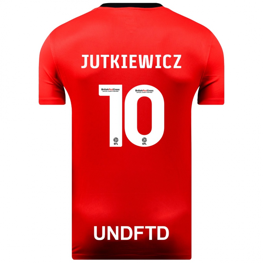 Herren Lukas Jutkiewicz #10 Rot Auswärtstrikot Trikot 2023/24 T-Shirt