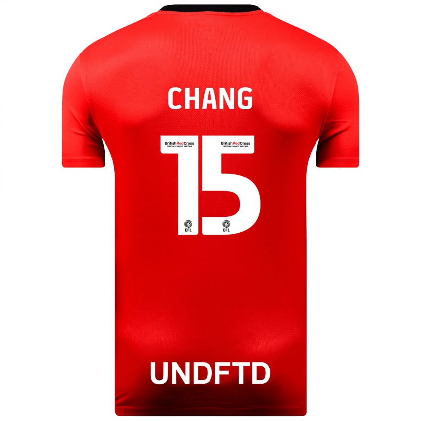 Herren Alfie Chang #15 Rot Auswärtstrikot Trikot 2023/24 T-Shirt