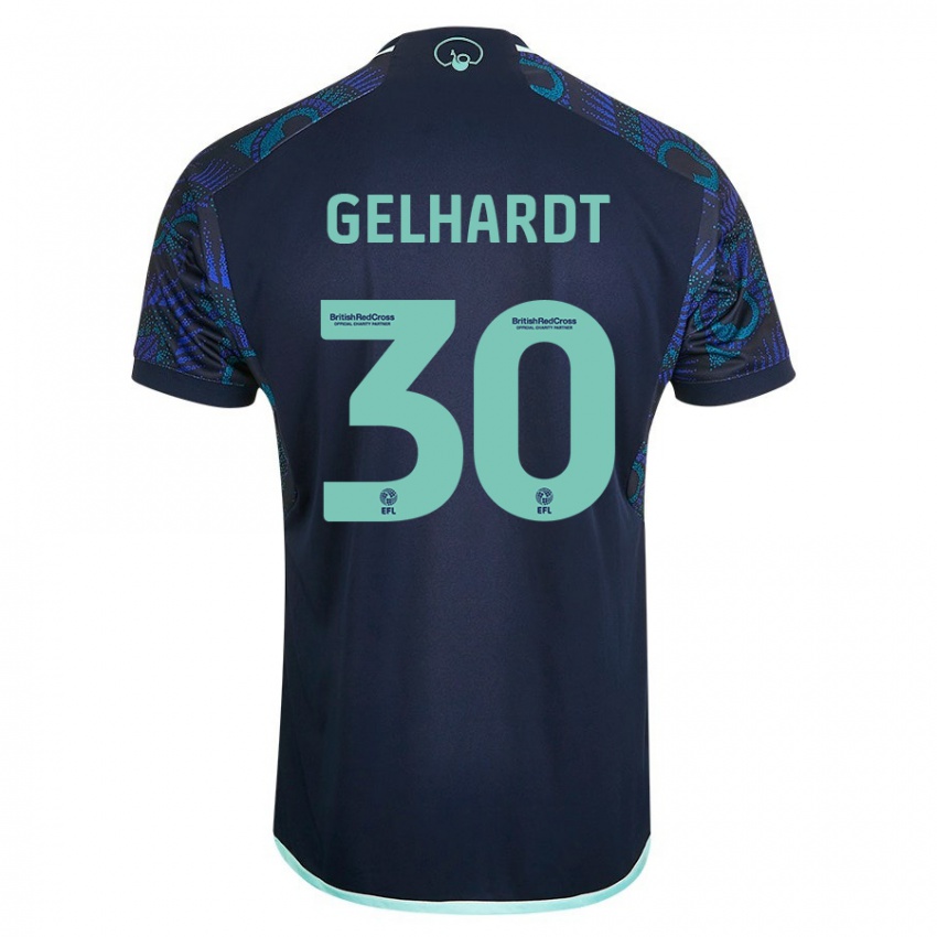 Herren Joe Gelhardt #30 Blau Auswärtstrikot Trikot 2023/24 T-Shirt