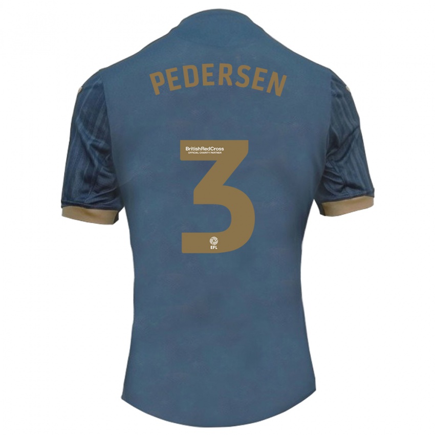 Herren Kristian Pedersen #3 Dunkles Blaugrün Auswärtstrikot Trikot 2023/24 T-Shirt