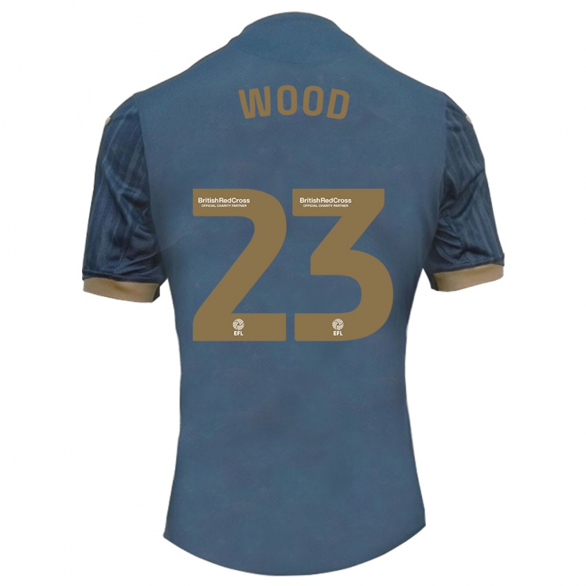 Herren Nathan Wood #23 Dunkles Blaugrün Auswärtstrikot Trikot 2023/24 T-Shirt