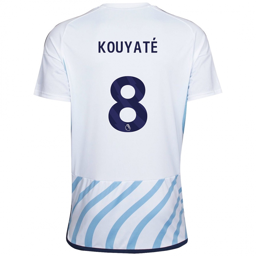 Herren Cheikhou Kouyate #8 Weiß Blau Auswärtstrikot Trikot 2023/24 T-Shirt