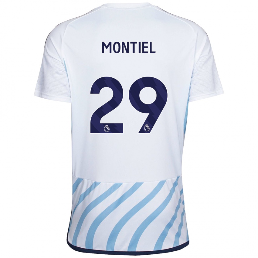Herren Gonzalo Montiel #29 Weiß Blau Auswärtstrikot Trikot 2023/24 T-Shirt